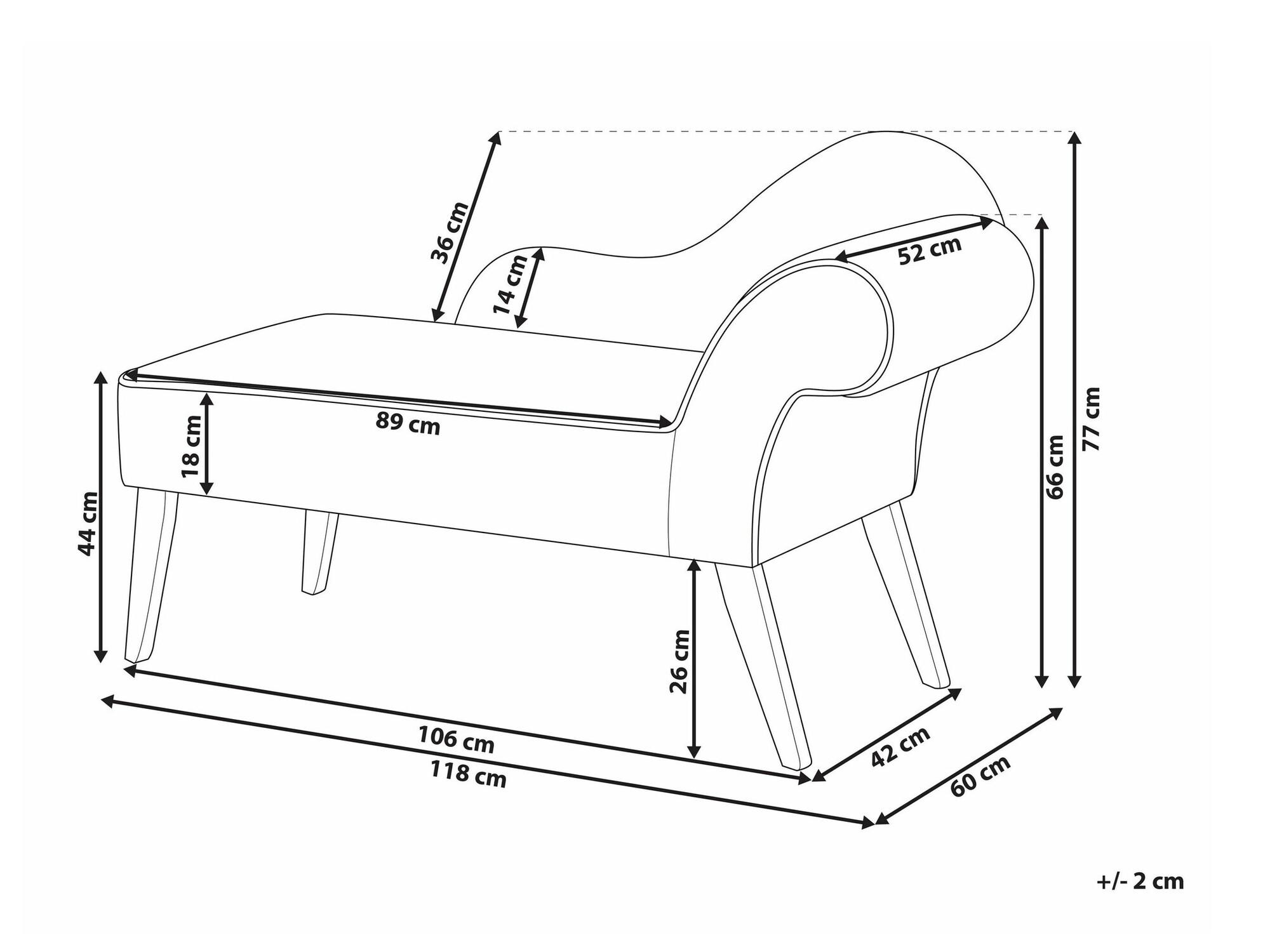 Кушетка Berwyn 690 (Белый)