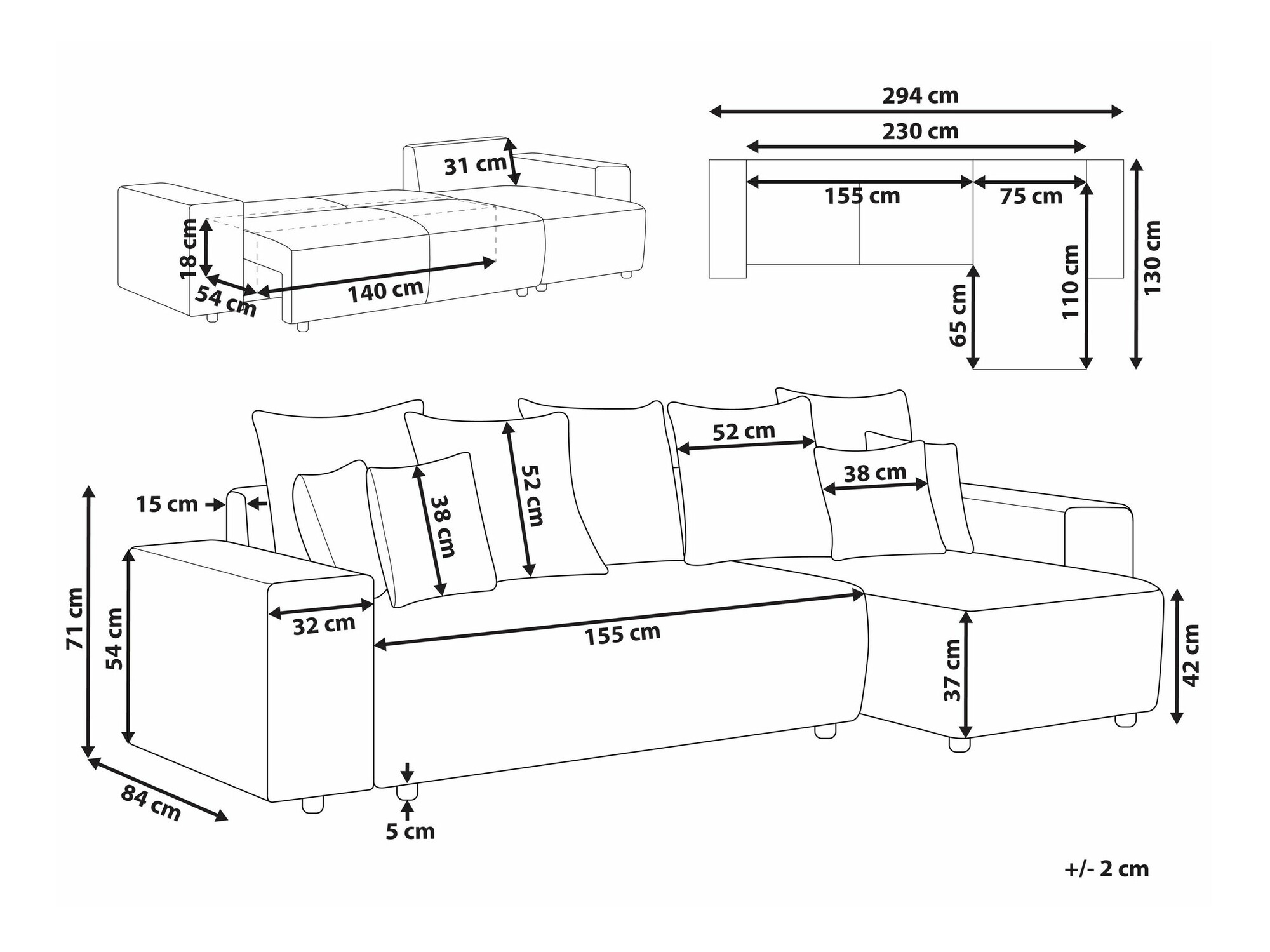Stūra dīvāns Berwyn 1801 (Pelēks)