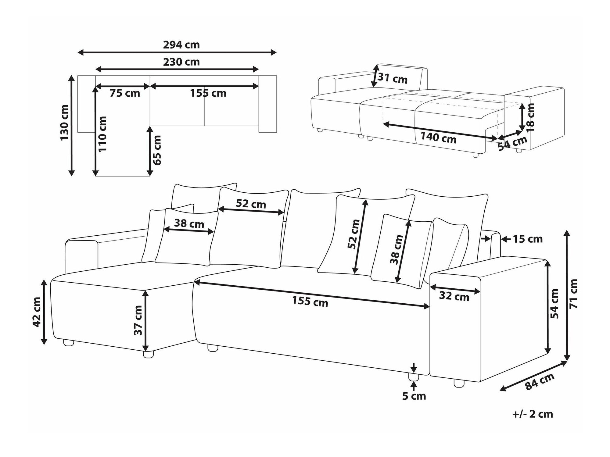 Угловой диван Berwyn 1801 (Бежевый)