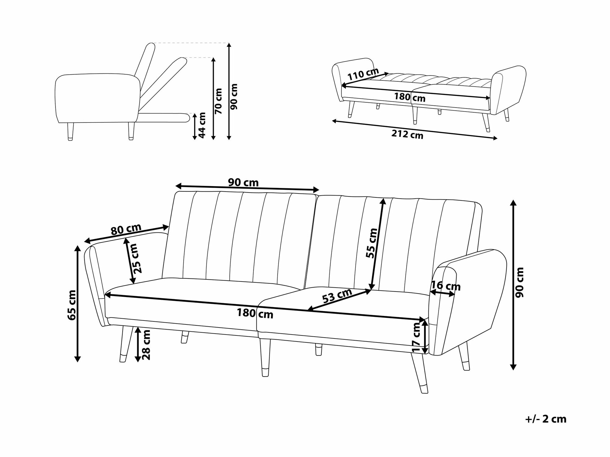 Диван-кровать Berwyn 585 (Чёрный)