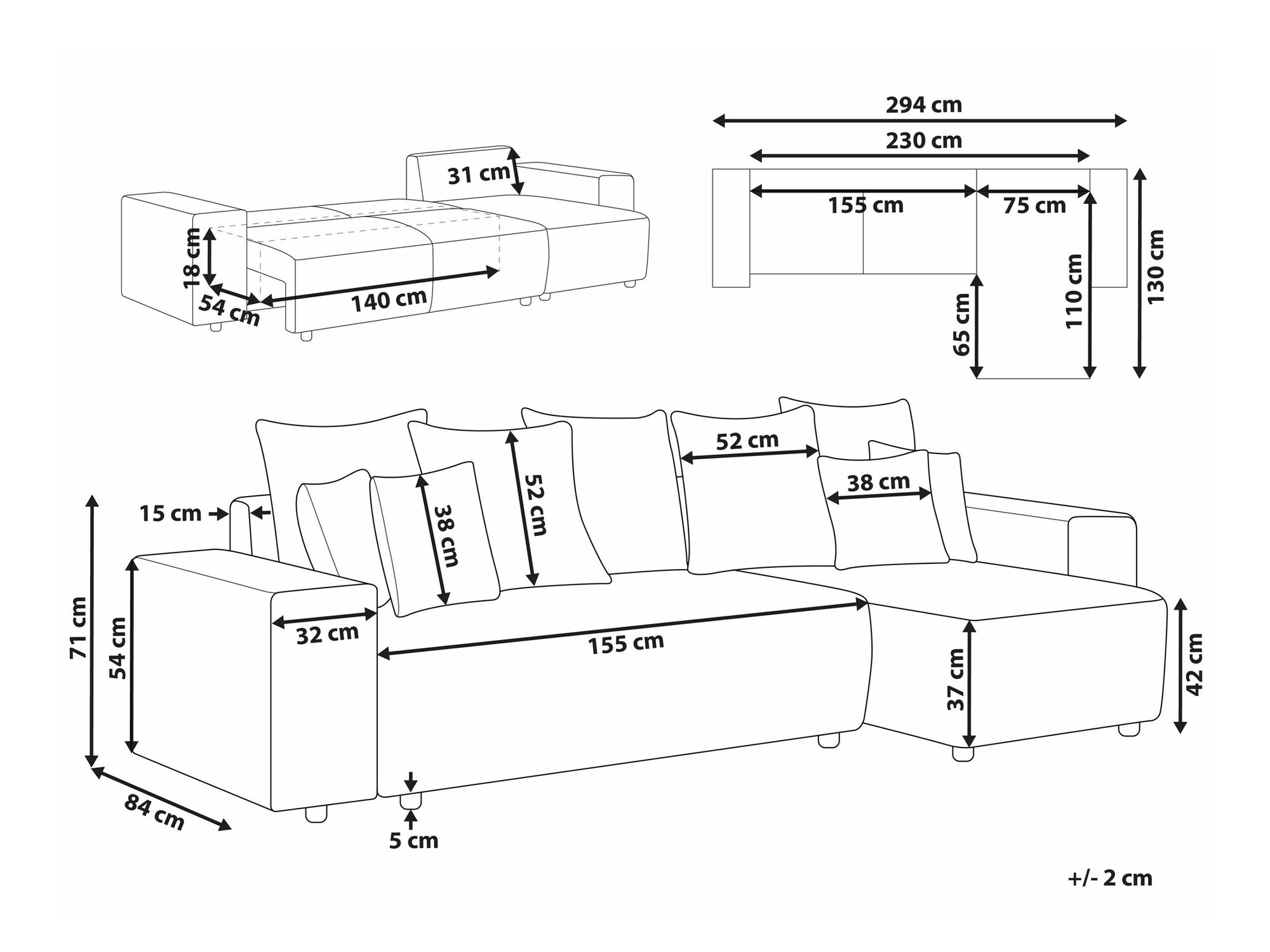 Угловой диван Berwyn 1801 (Светло-серый)