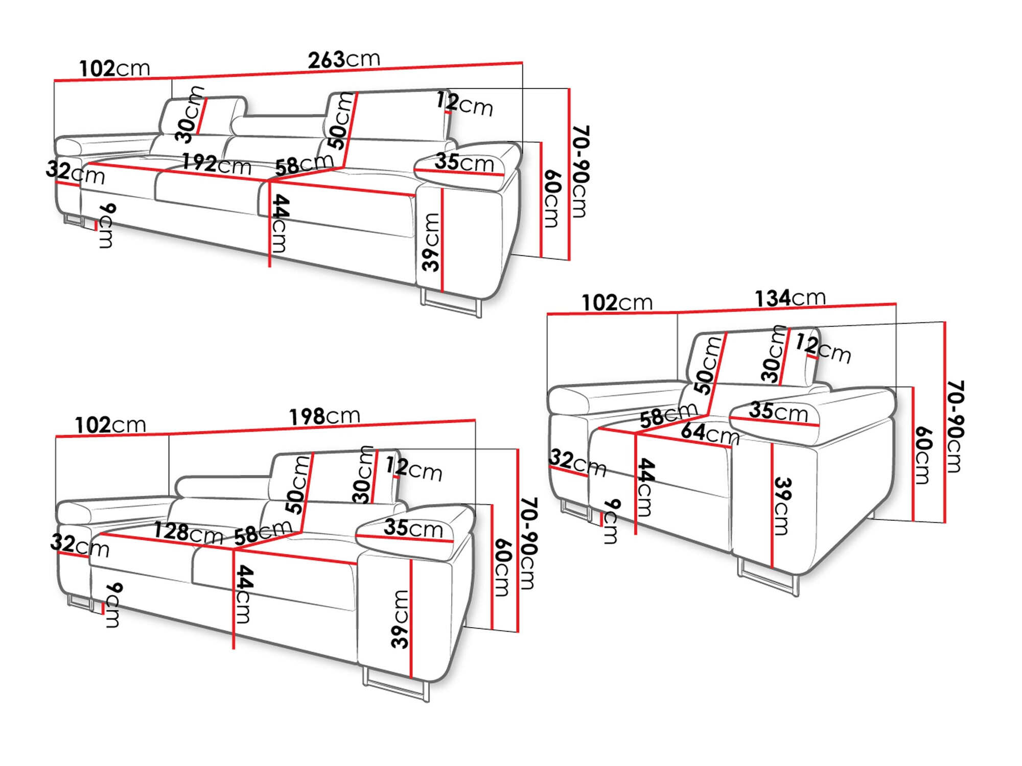 Комплект мягкой мебели Comfivo Eliferu 107 (Poso 39)
