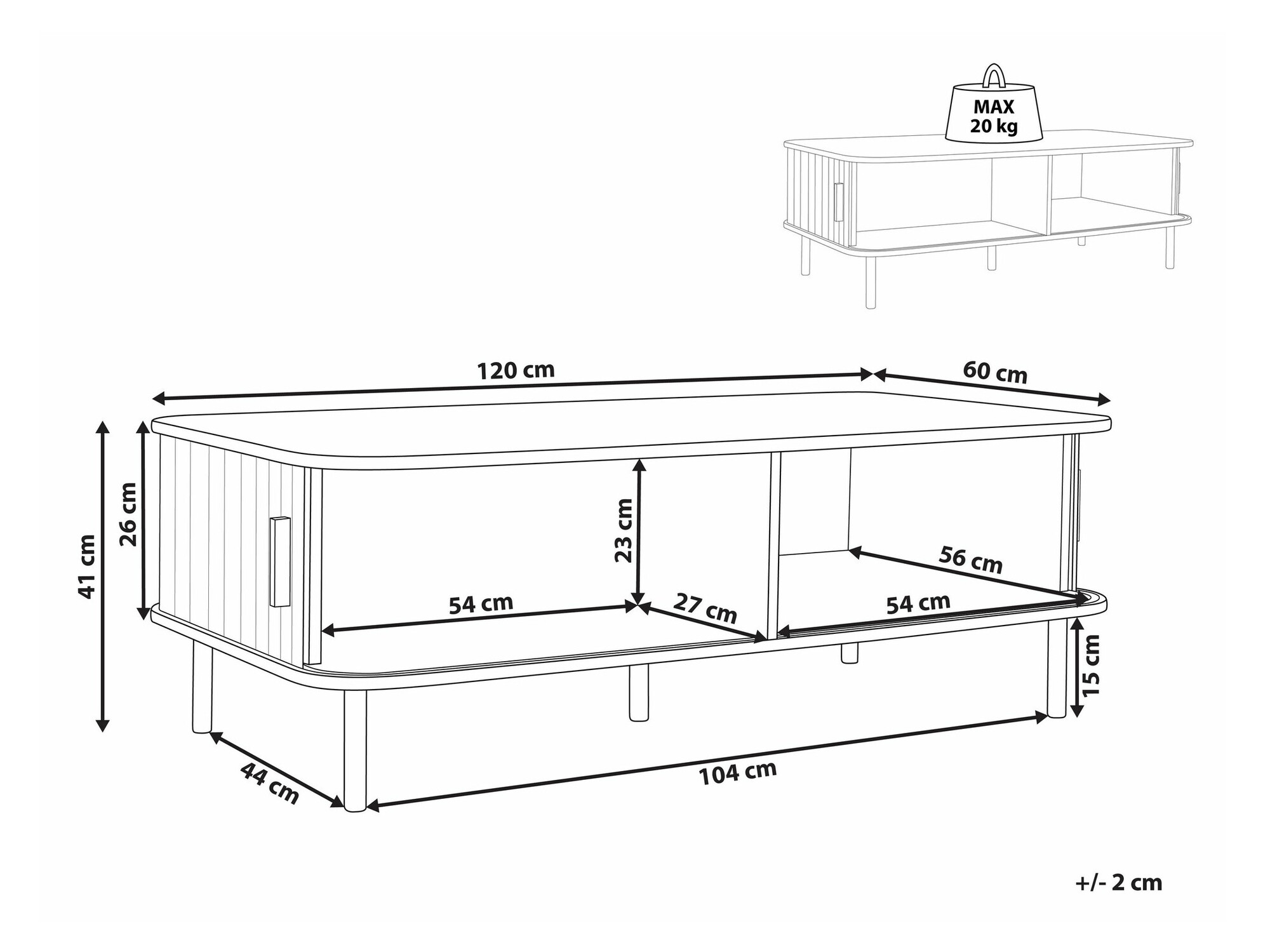 Žurnālu galdiņš Fencalu 107 (Gaišs koks)
