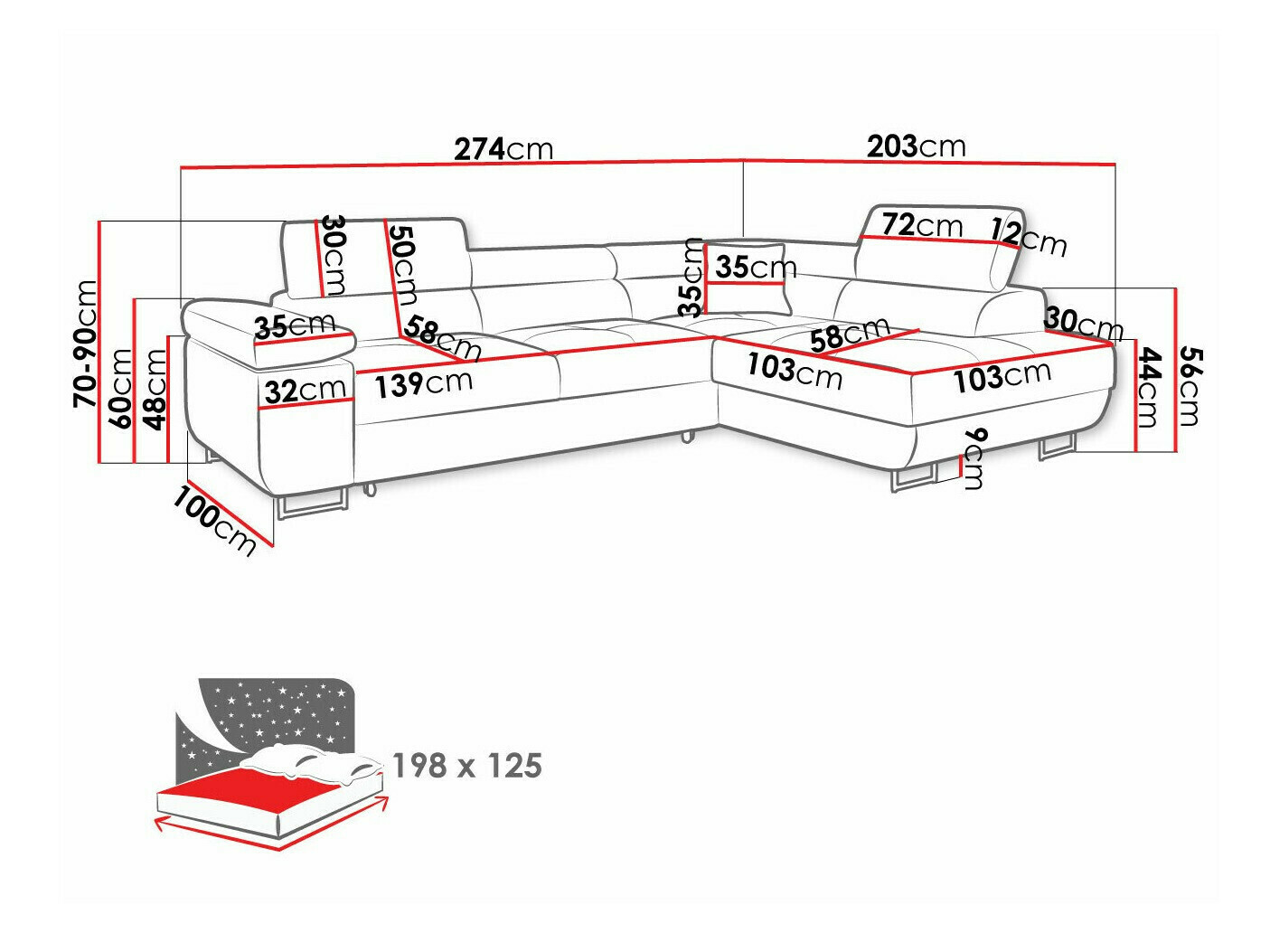 Stūra dīvāns Comfivo Eliferu 101 (Sorriso 04)