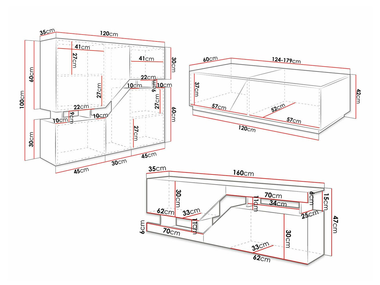 Viesistabas komplekts Comfivo Daldune I (Votan ozols + Antracīts)