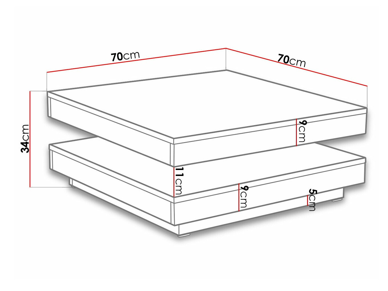Журнальный столик - трансформер Comfivo 385 (Дуб вотан + Белый)