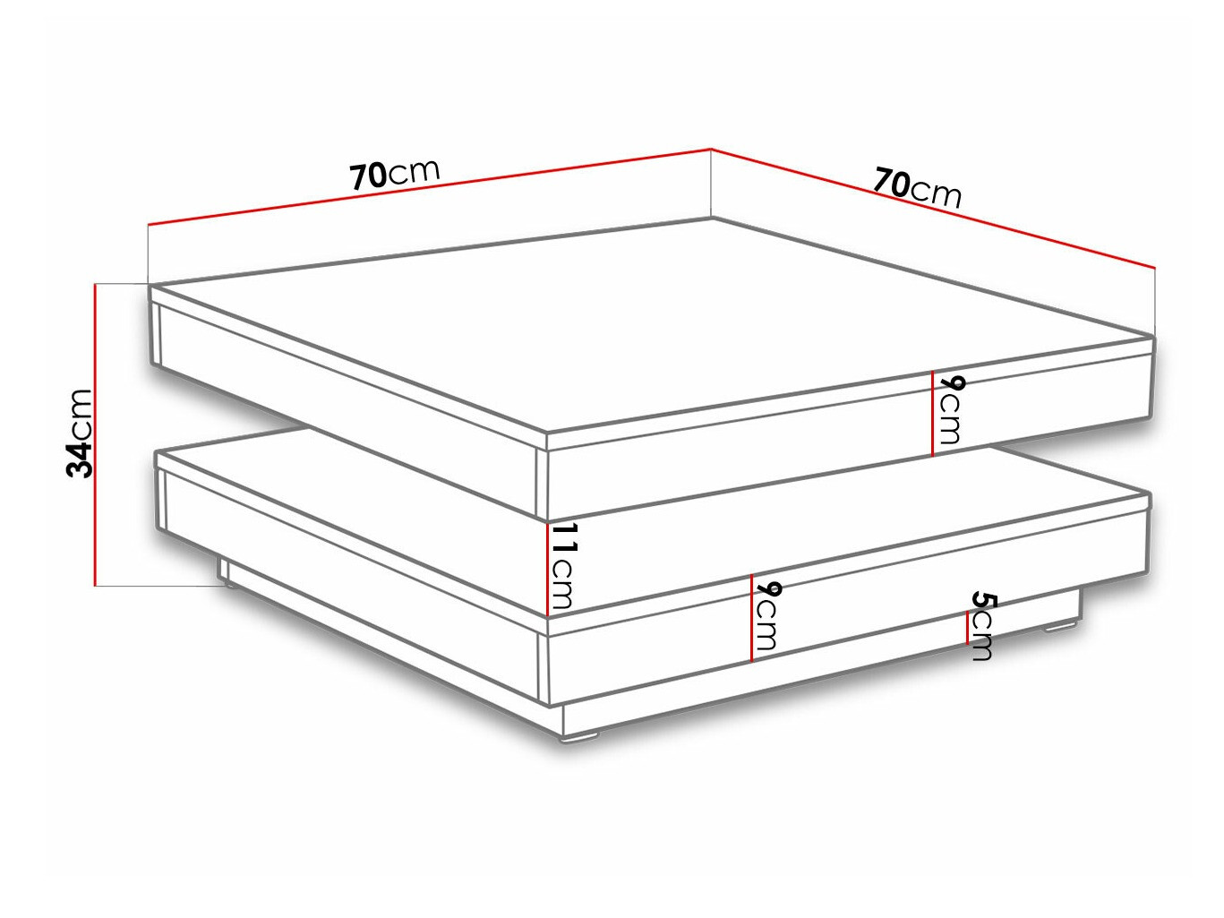 Žurnālu galdiņš transformeris Comfivo 385 (Balts)