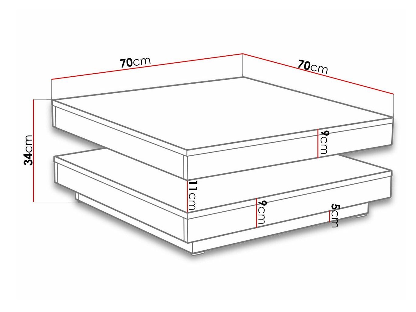 Žurnālu galdiņš transformeris Comfivo 385 (Grafīts + Votan ozols)