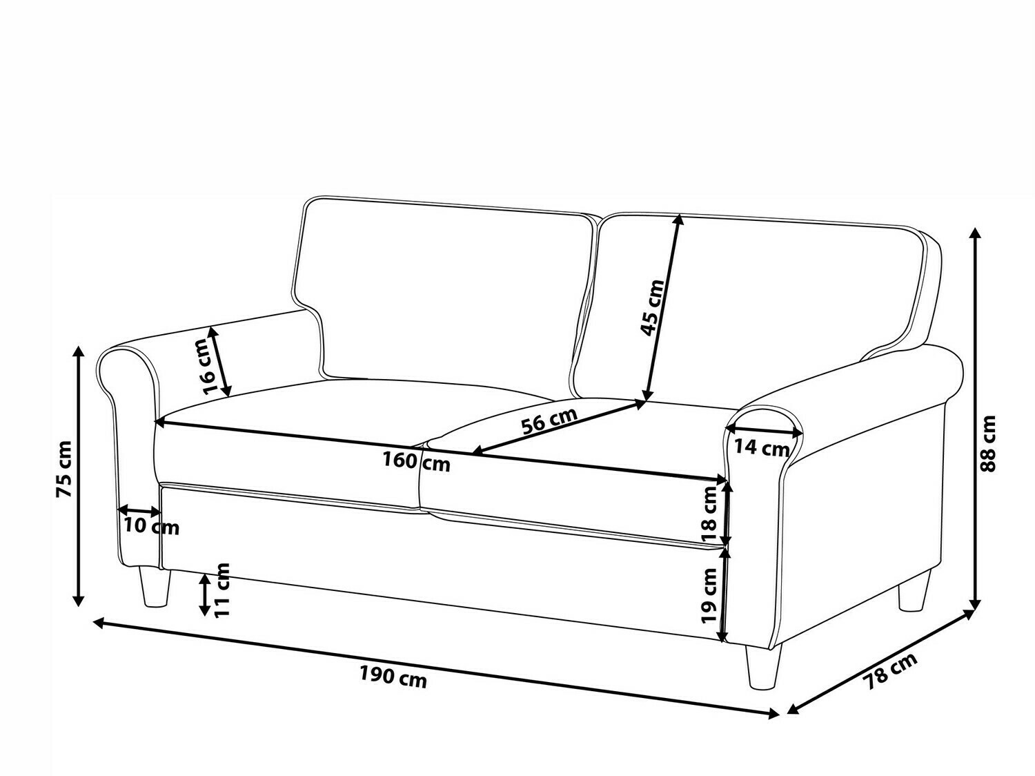 Dīvāns Berwyn 675 (Brūns)