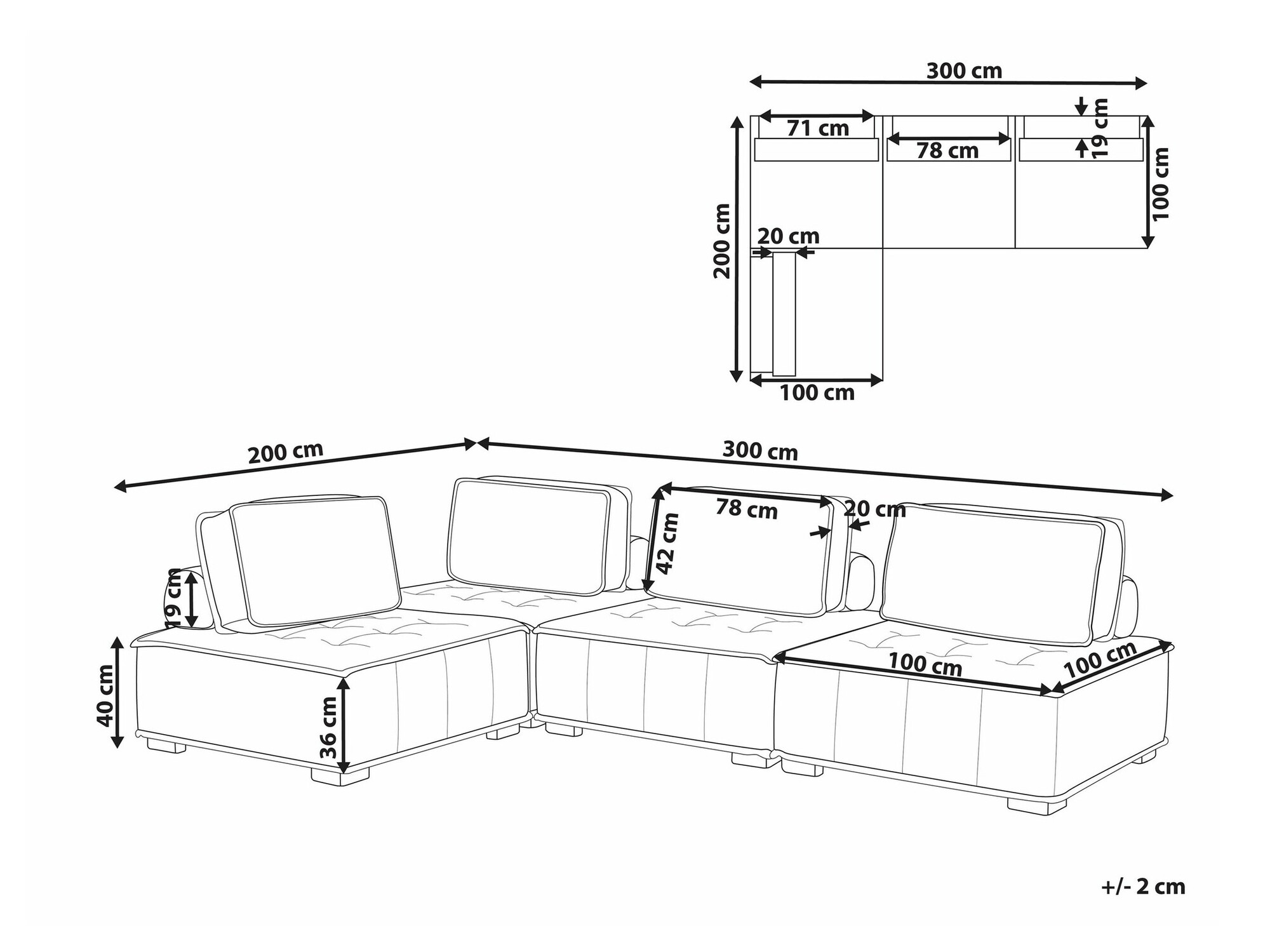 Модульный угловой диван Berwyn 1807 (Бежевый)