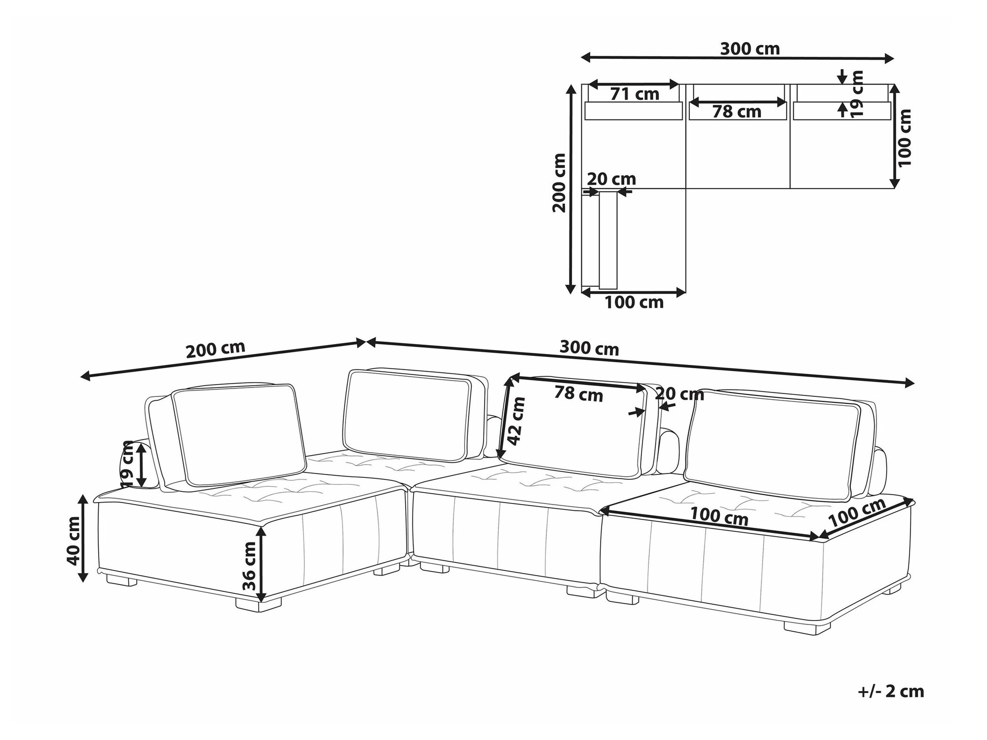 Модульный угловой диван Berwyn 1807 (Серый)