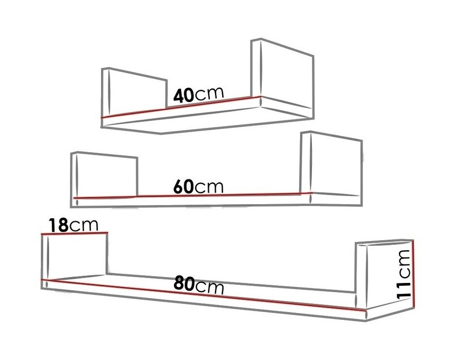 Piekaramo plauktu komplekts Sarasota 105 (Balts)