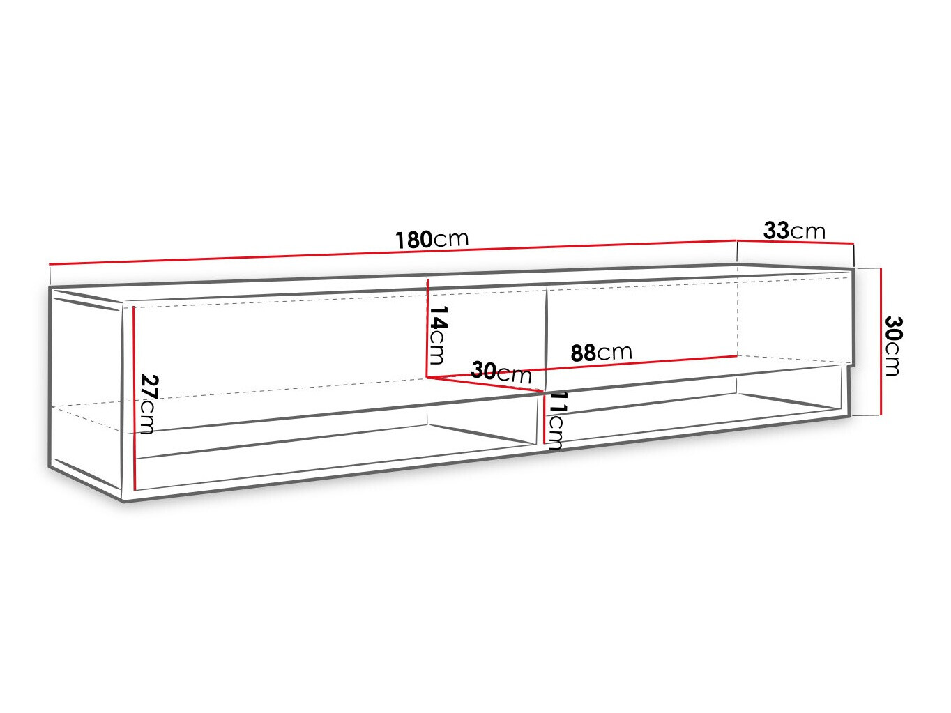 TV galds Sarasota 119 (Grafīts + Melns)