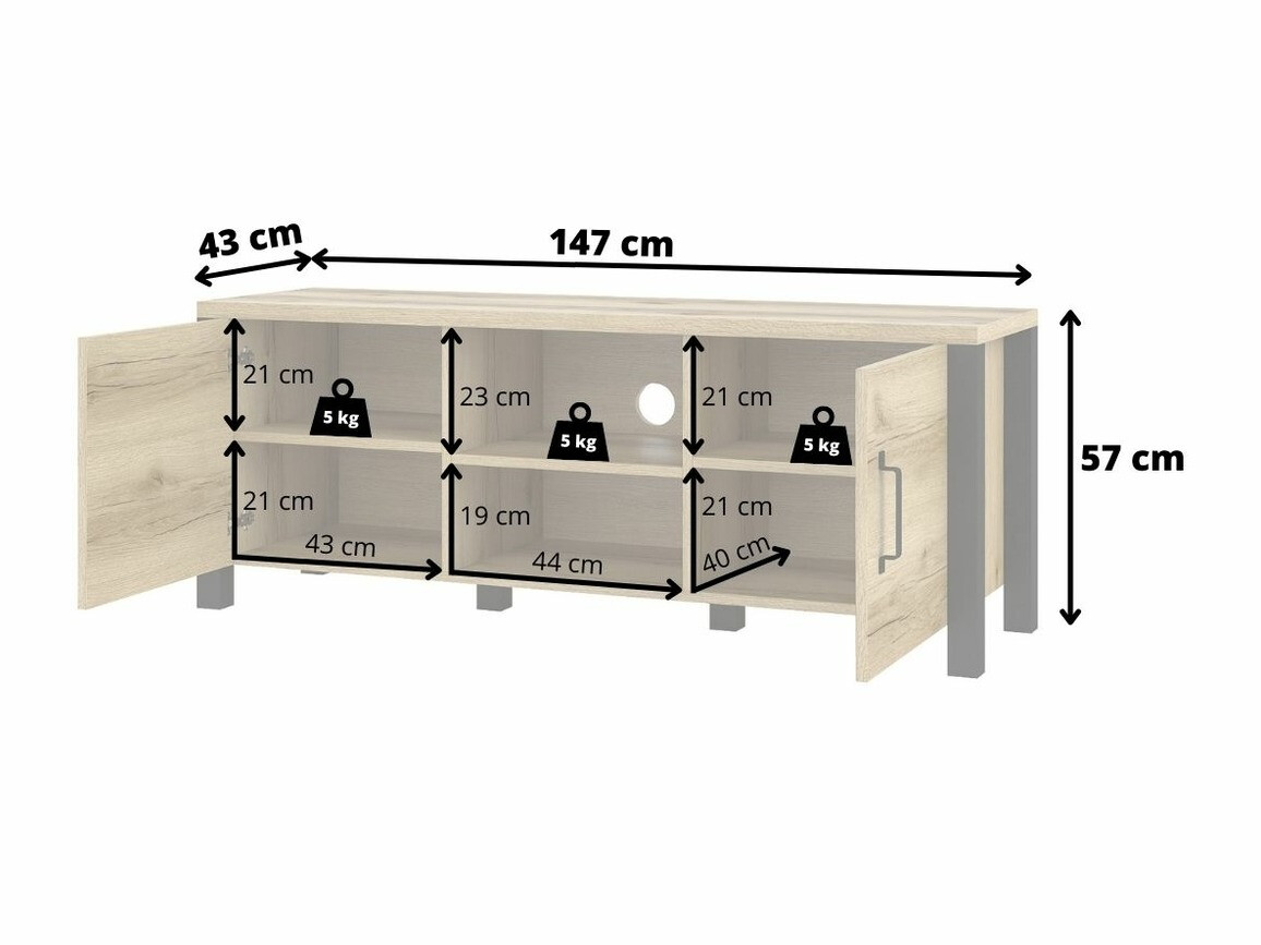 TV galds Tornua 104 (Tumšā egle + Matēts melns)