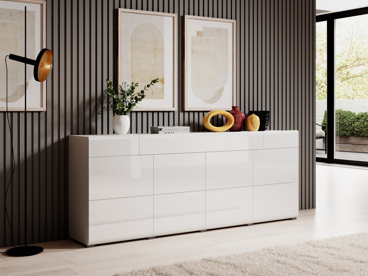 Kомод Torsone 102 (Белый + Глянцевый белый)