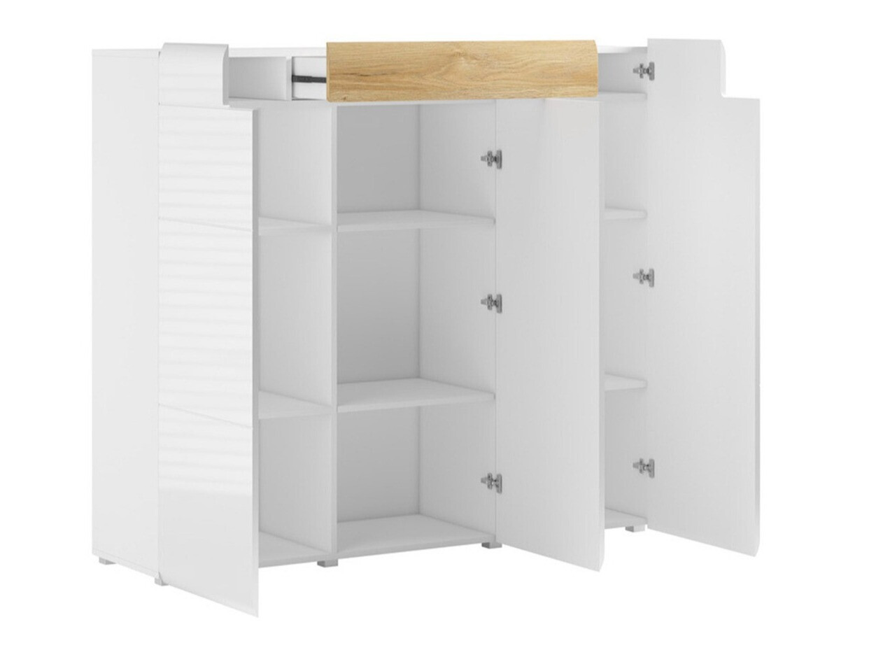 Kumode Torsone 112 (Balts + Glancēts balts + Sanremo ozols)