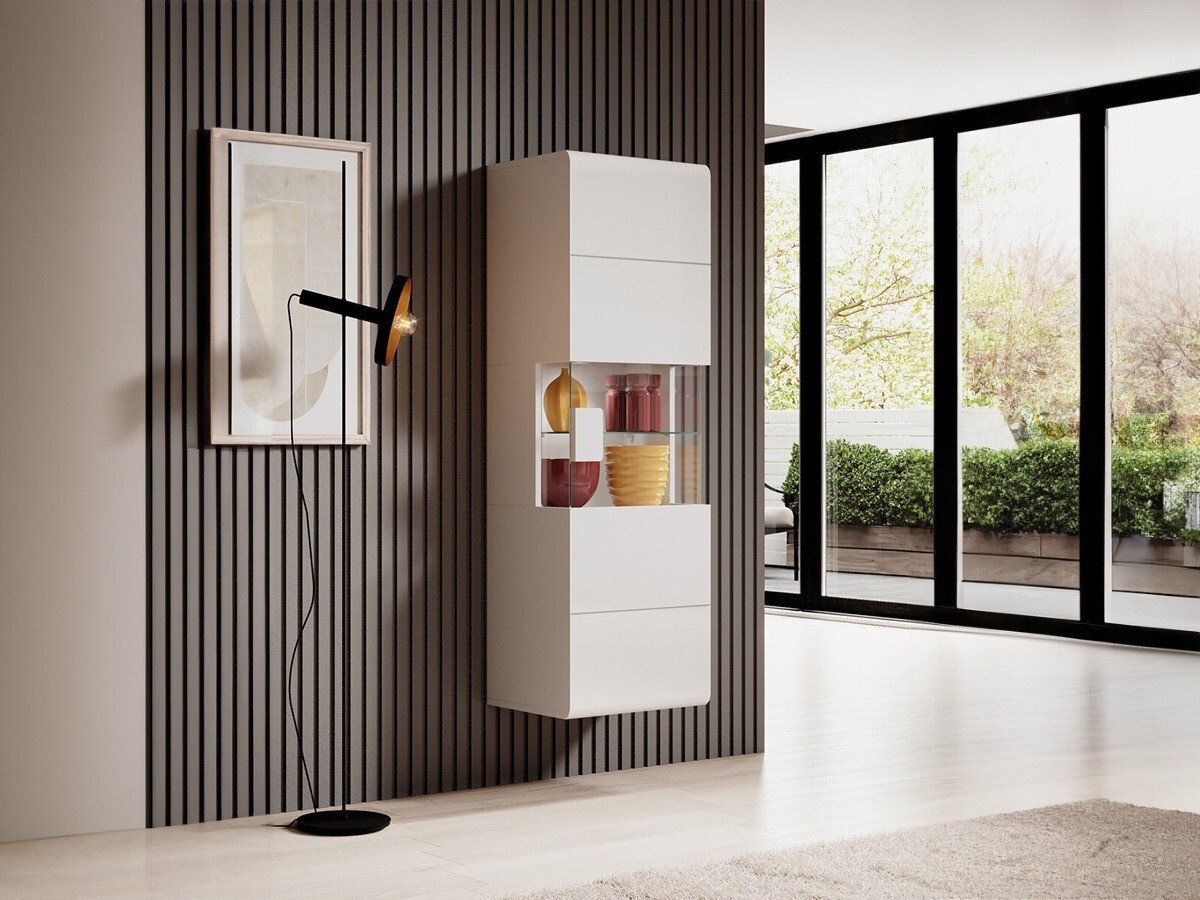 Настенная полка Torsone 109 (Белый + Глянцевый белый)