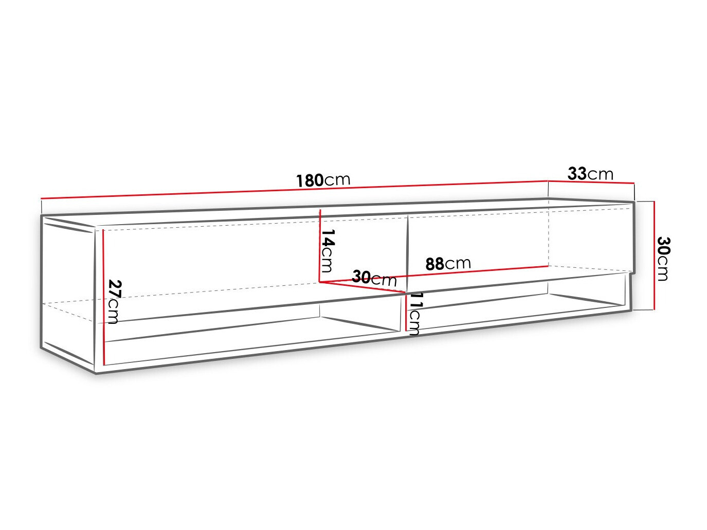 TV galds Sarasota 119 (Melns + Grafīts)