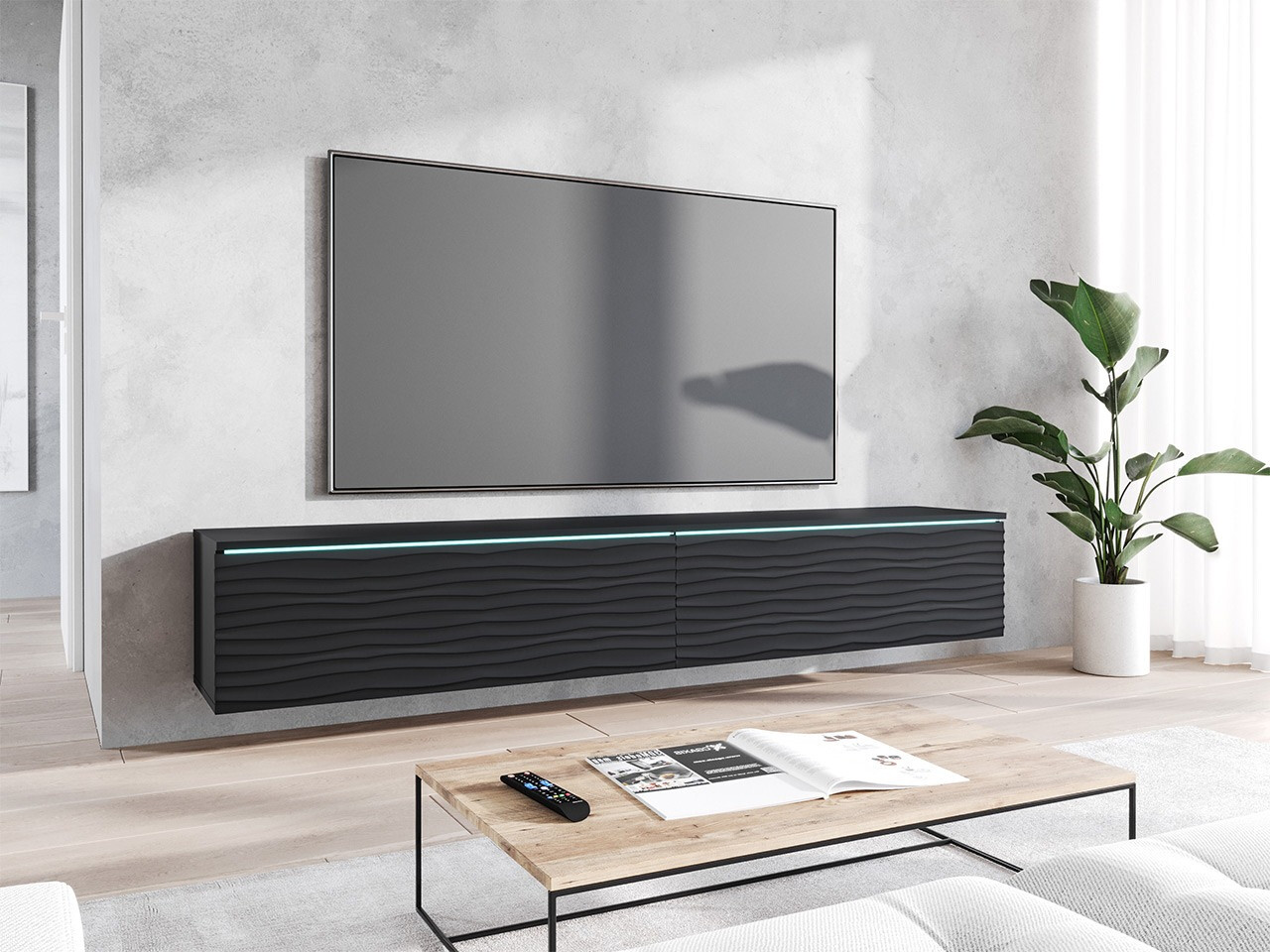 ТВ тумба Sarasota 164 (Графит + Чёрный)