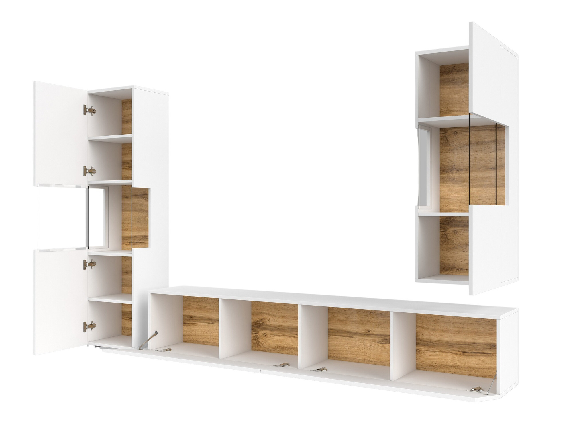 Viesistabas komplekts Revmiru 106 (Balts + Votan ozols)