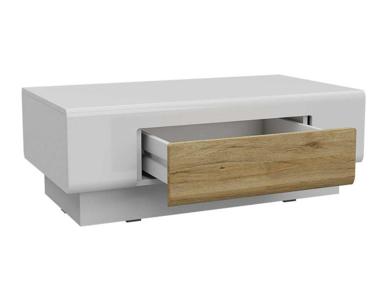 Žurnālu galdiņš Torsone 111 (Balts + Glancēts balts)