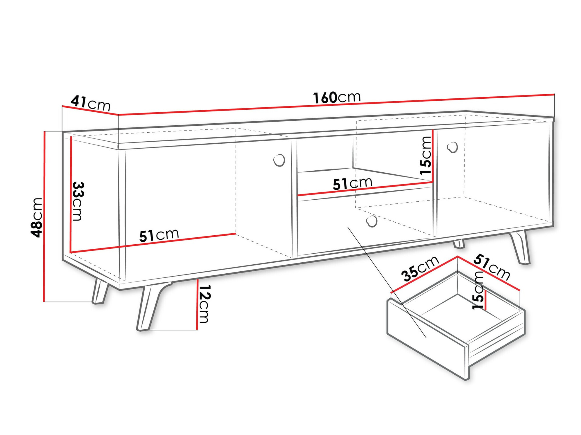 TV galds Monfera 104 (Melns)