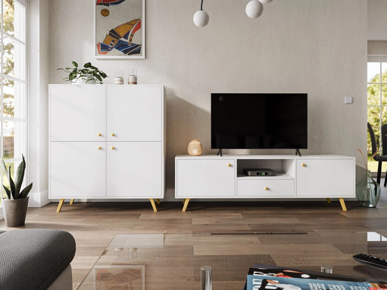 Viesistabas komplekts Monfera 105 (Balts)