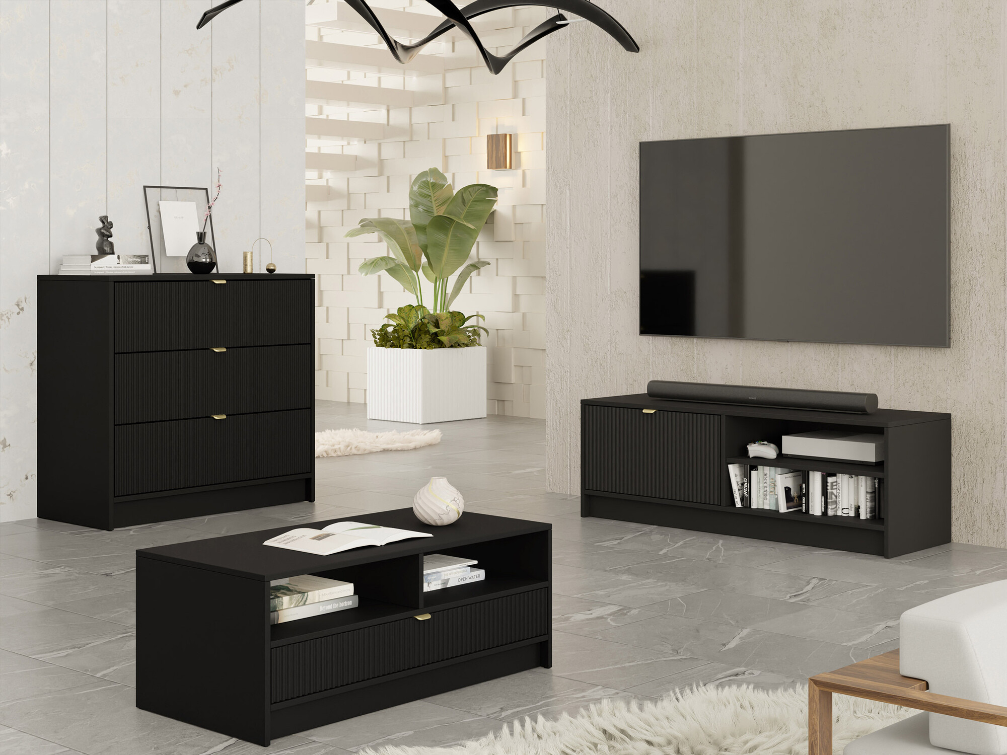 Набор для гостиной Comfivo Larmire 108 (Чёрный)