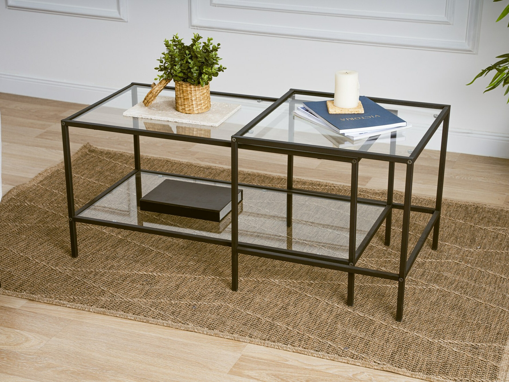 Žurnālu galdiņu komplekts Kailua 2039 (Melns)