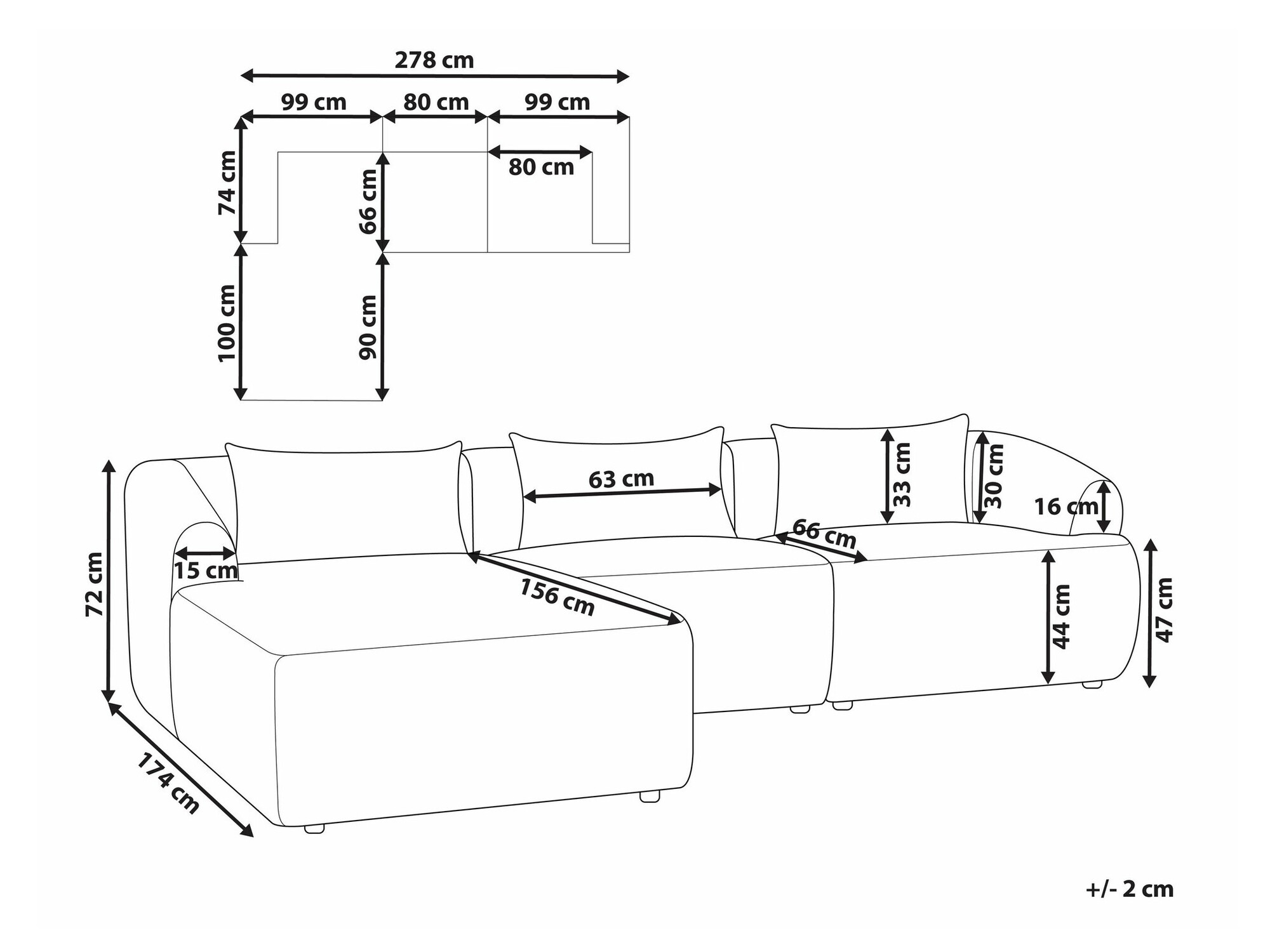 Stūra dīvāns Berwyn 1813 (Balts)
