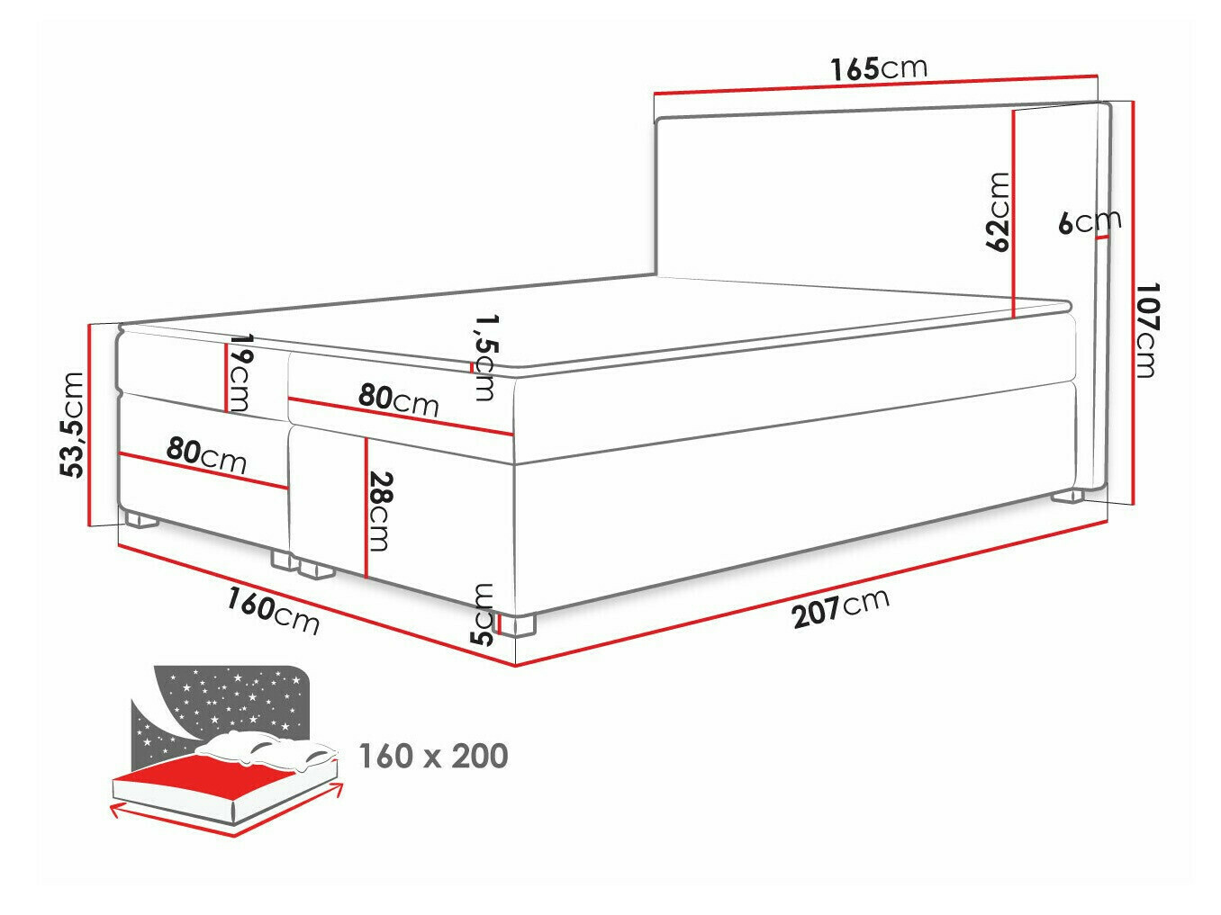 Континентальная кровать Memphis 137 (Poso 34)