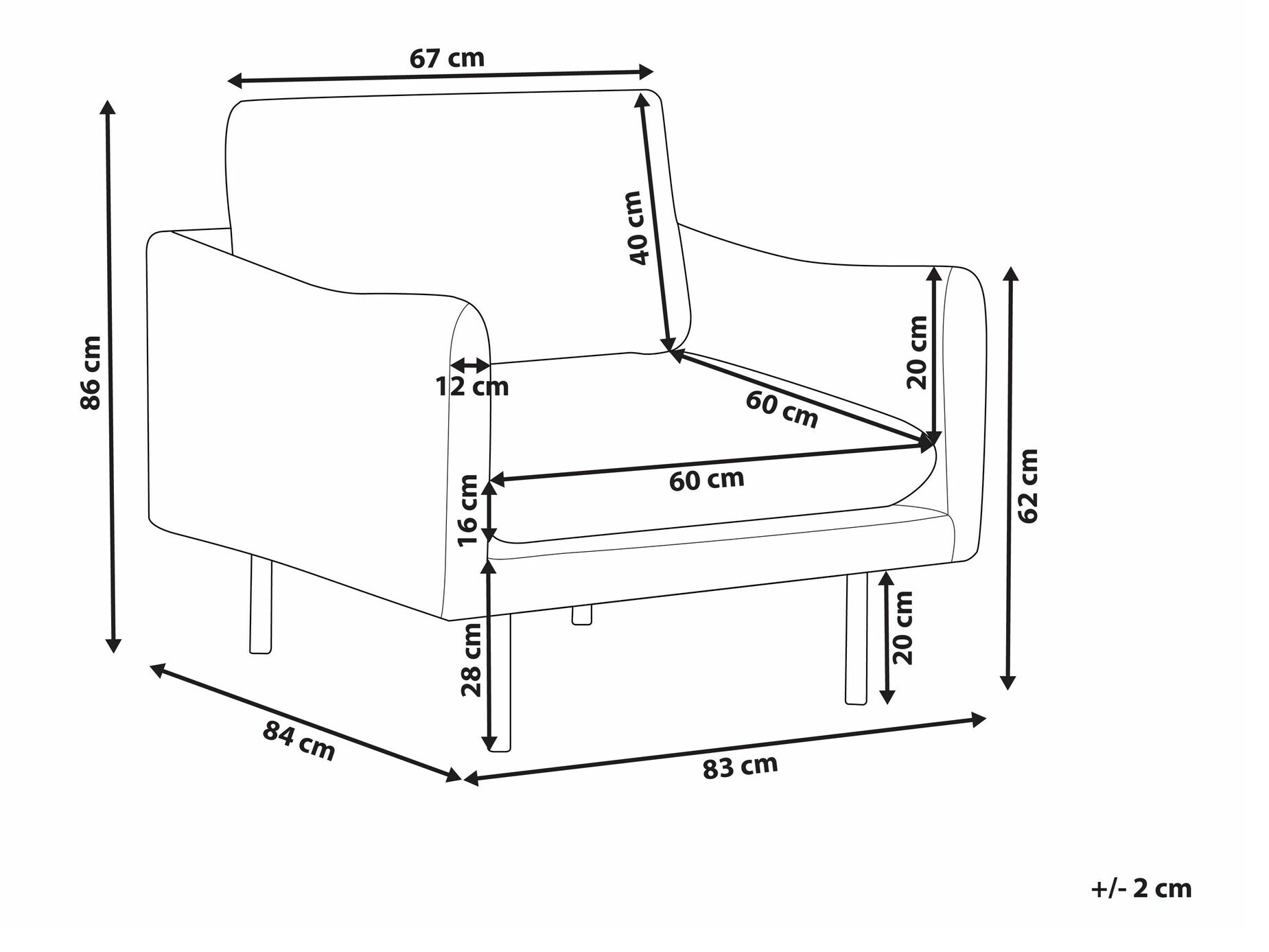 Krēsls Berwyn 1822 (Gaiši brūns)