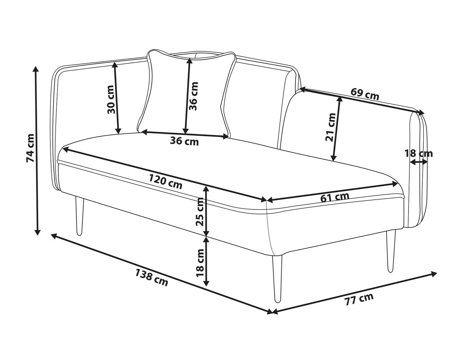 Kušete Berwyn 311 (Tumši rozā)
