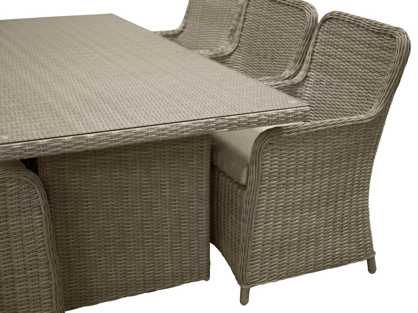 Galds un krēslu komplekts Dallas 2201 (Gaiši brūns + Bēšs)