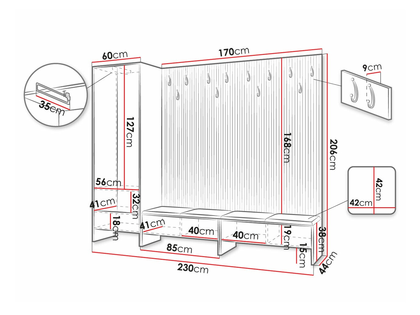 Priekšnama komplekts Hartford 484 (Artisan ozols + Manila 04)