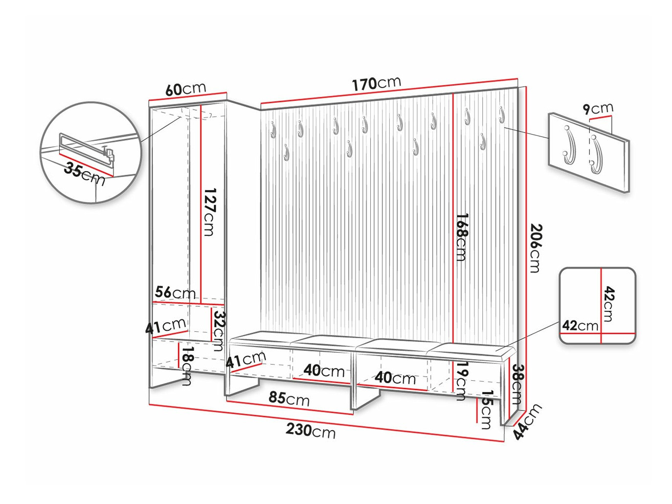 Priekšnama komplekts Hartford 484 (Artisan ozols + Manila 11)