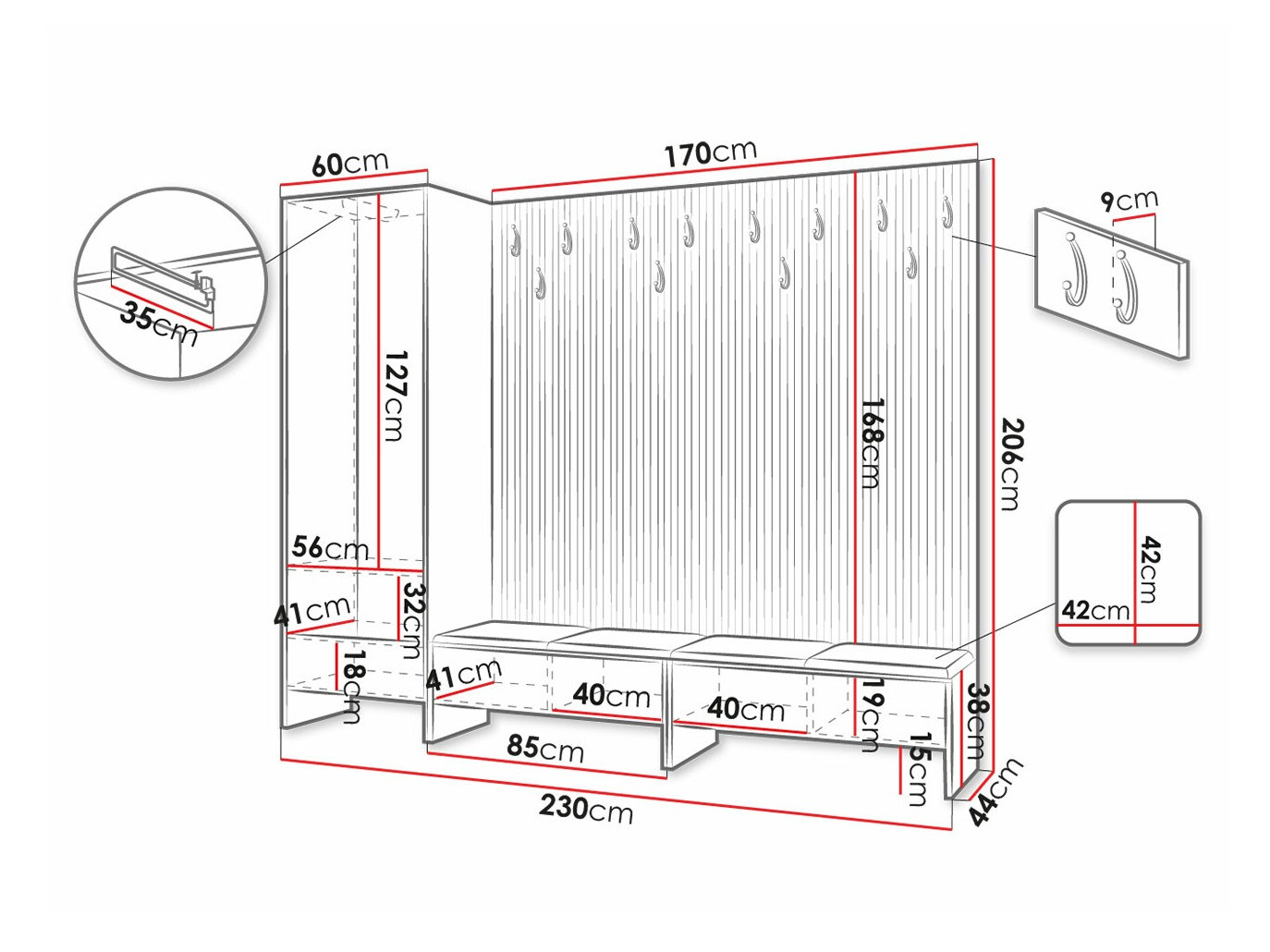 Priekšnama komplekts Hartford 484 (Artisan ozols + Manila 16)