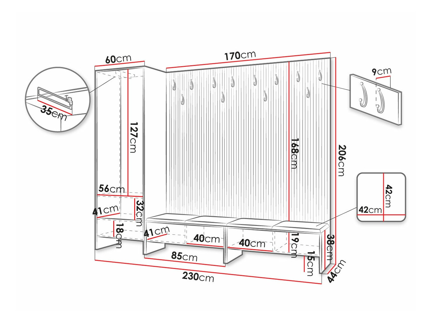 Priekšnama komplekts Hartford 484 (Artisan ozols + Manila 18)