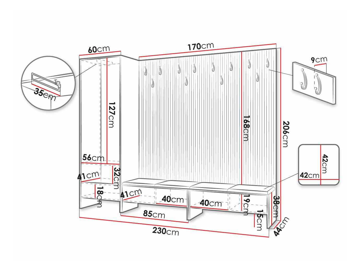 Priekšnama komplekts Hartford 484 (Artisan ozols + Manila 35)