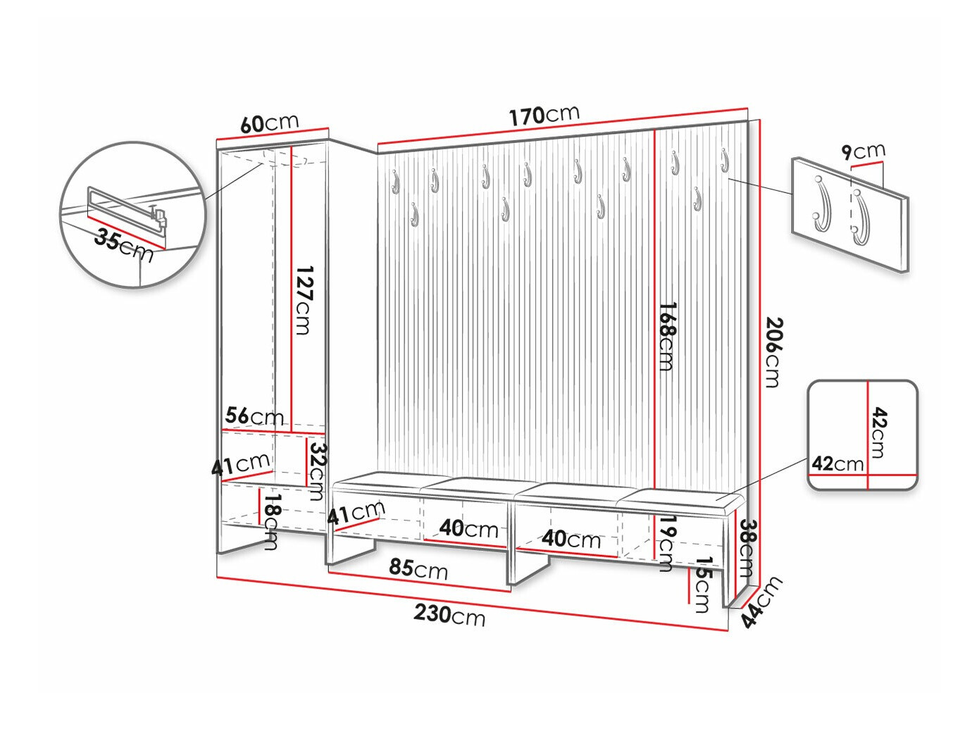 Priekšnama komplekts Hartford 484 (Artisan ozols + Soft 011)