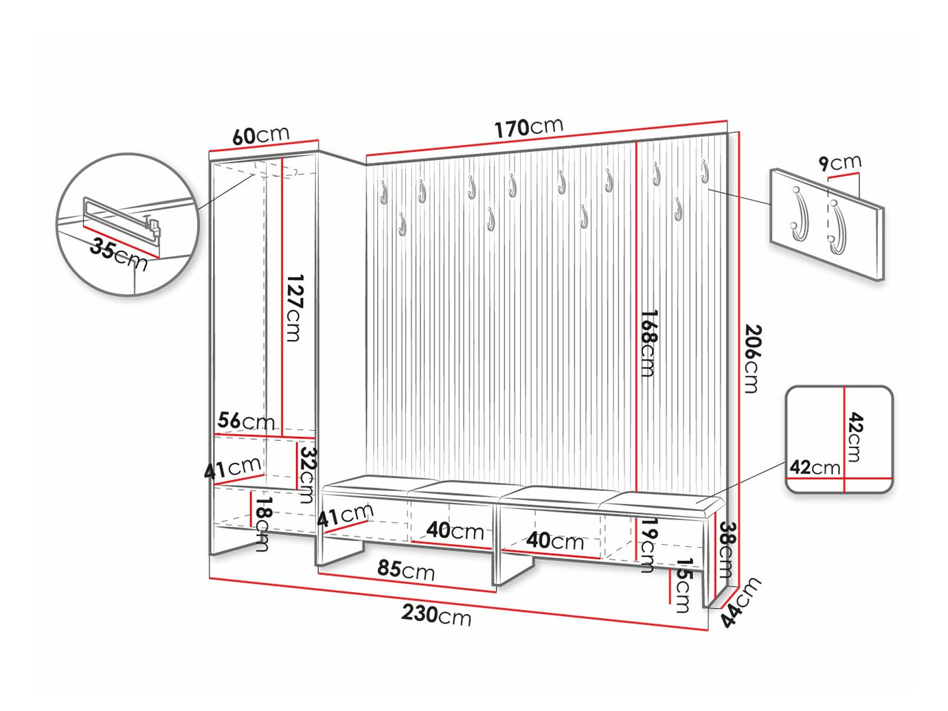Priekšnama komplekts Hartford 484 (Artisan ozols + Soft 017)