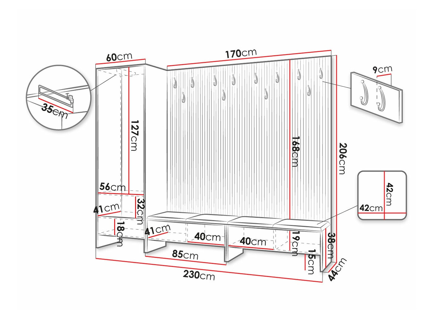 Прихожая Hartford 484 (Artisan дуб + Manila 02)