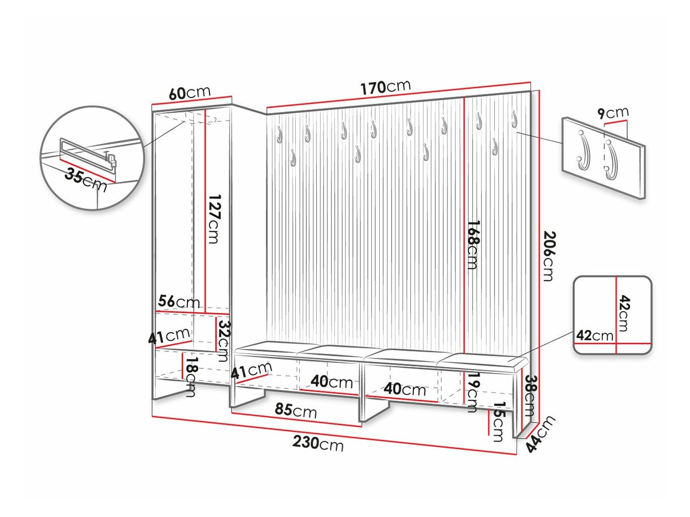 Прихожая Hartford 484 (Artisan дуб + Manila 26)