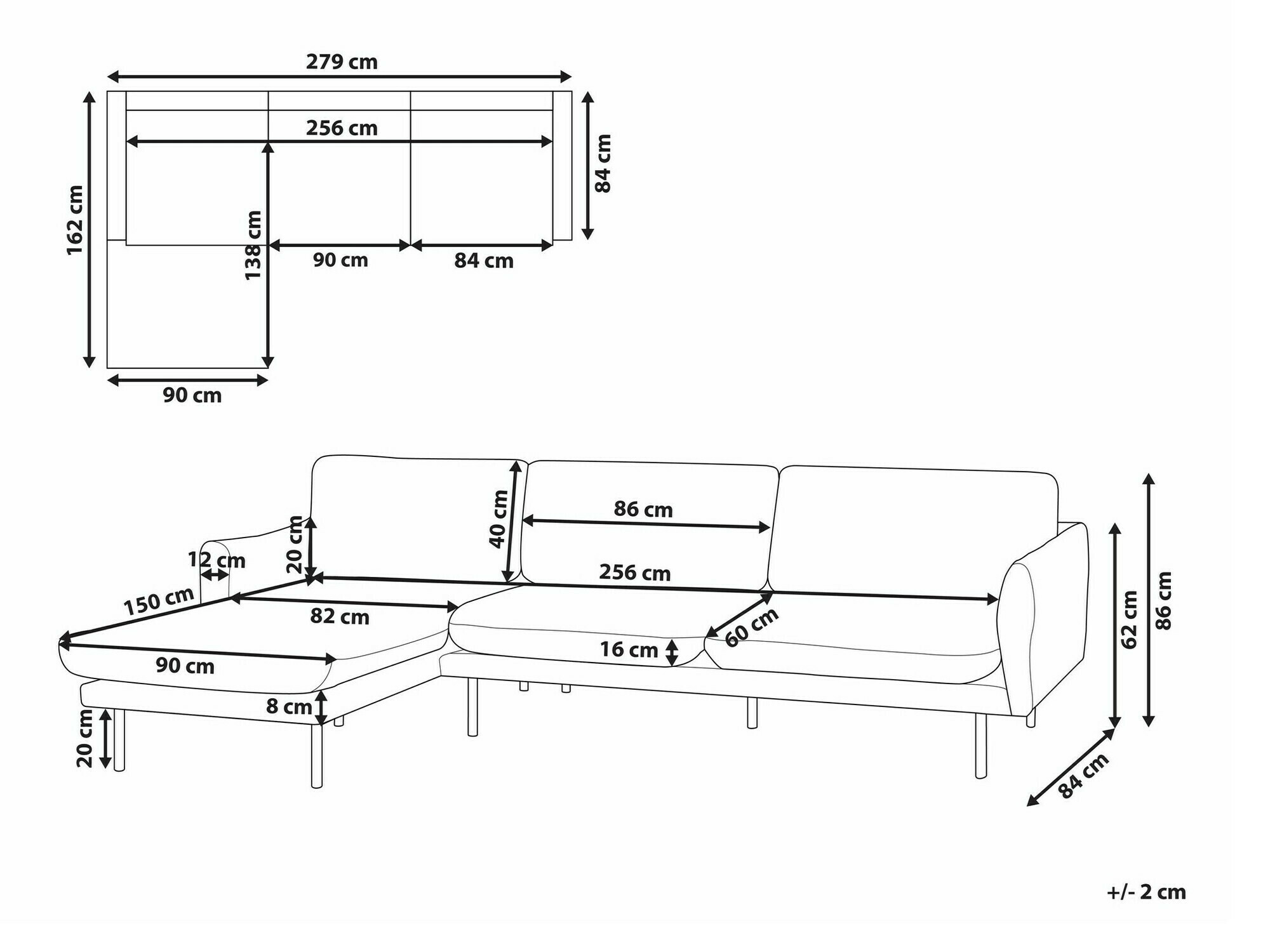 Угловой диван Berwyn 1825 (Серый)