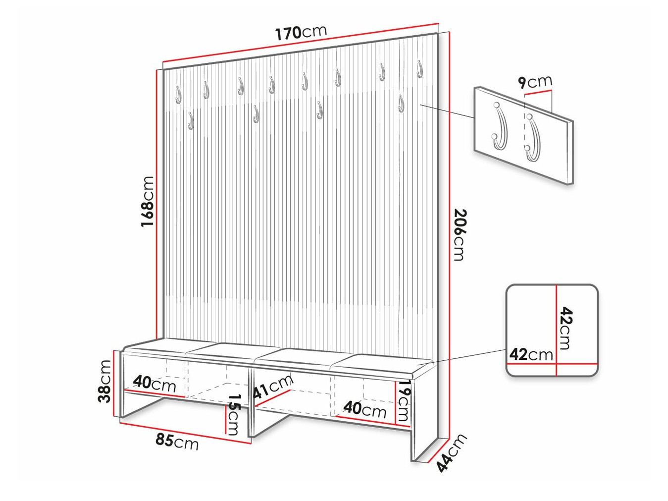 Прихожая Hartford 485 (Artisan дуб + Manila 16)