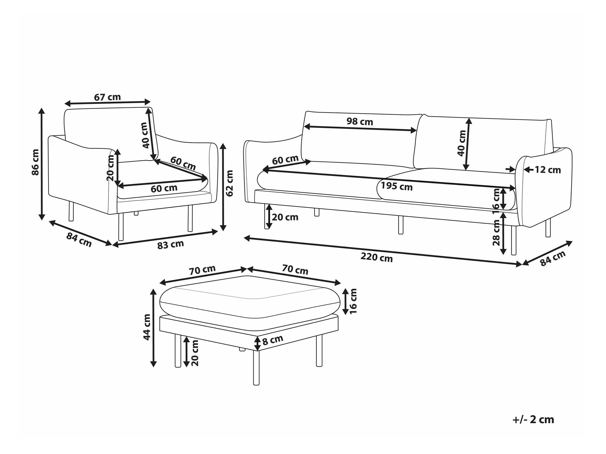 Комплект мягкой мебели Berwyn 1828 (Бежевый)