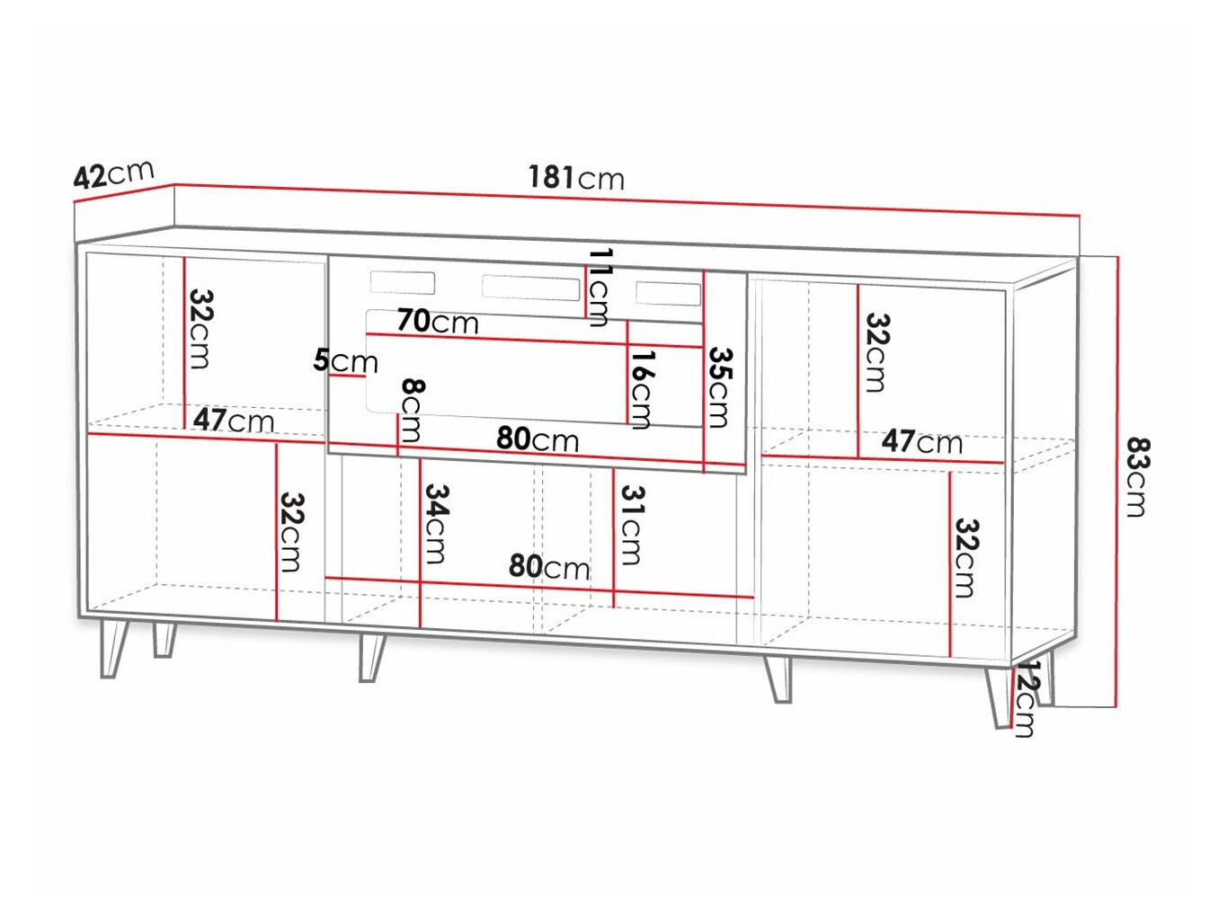 Skapis Levmari 104 (Melns + Zelta)