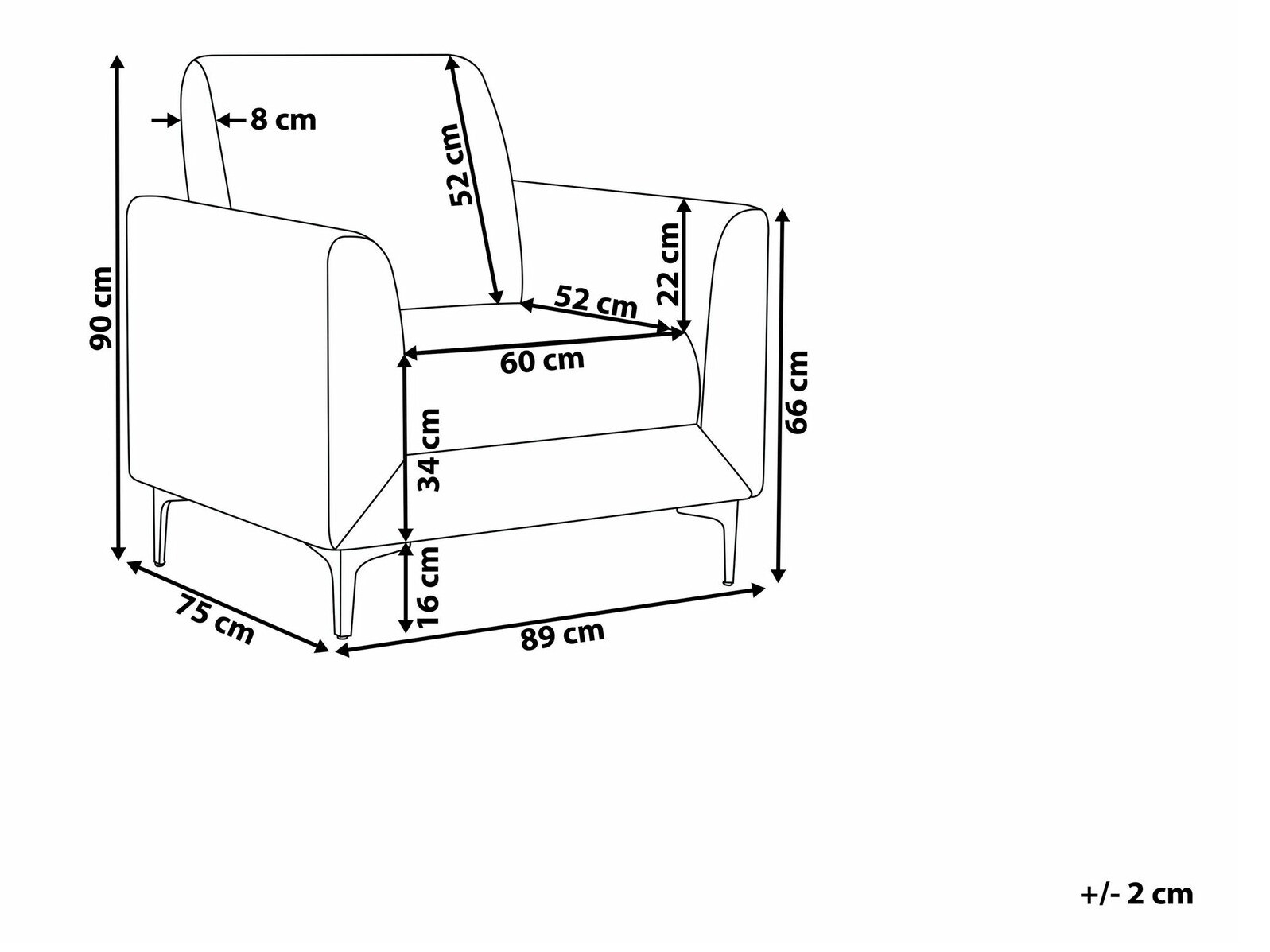 Krēsls Berwyn 1832 (Pelēks)