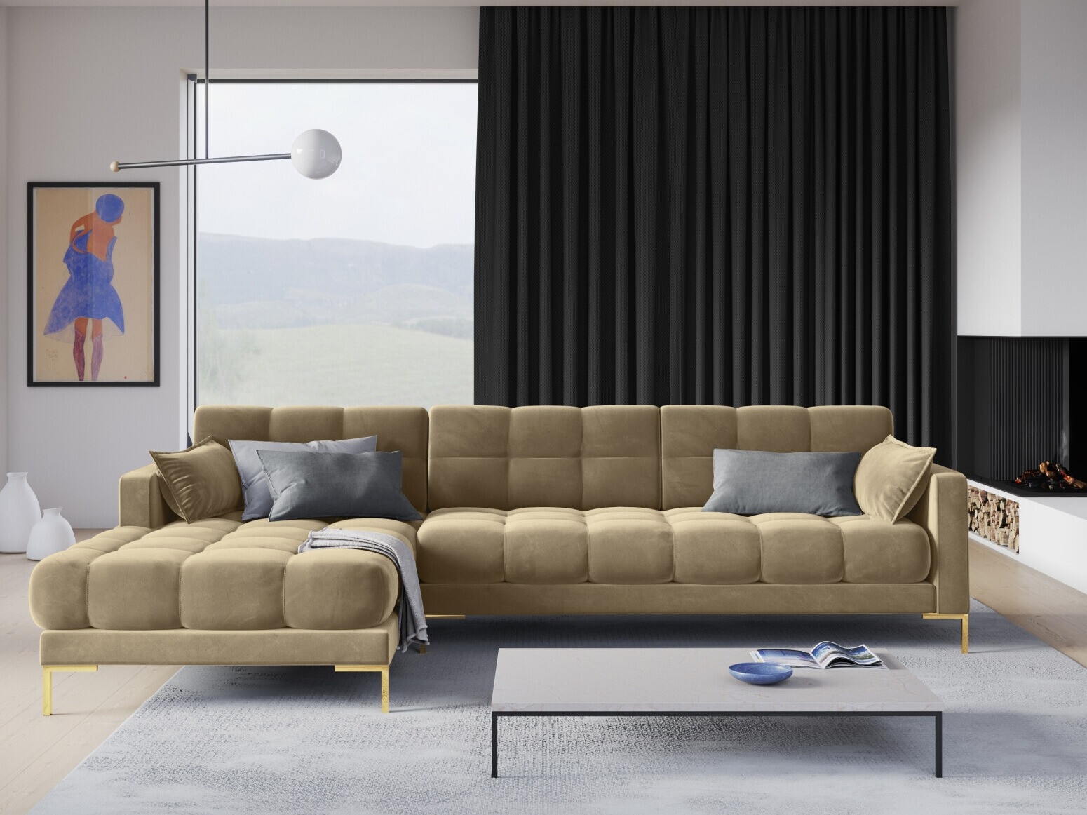 Stūra dīvāns Lormelo 103 (Kreisais)