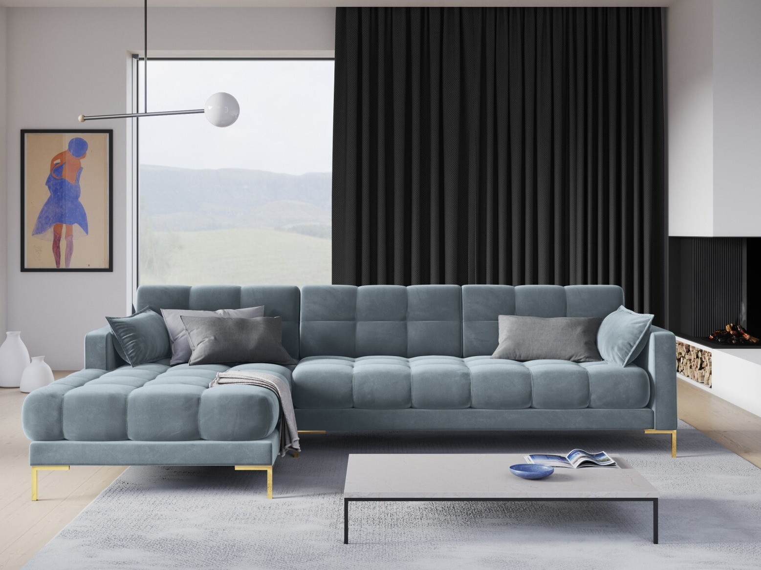 Stūra dīvāns Lormelo 103 (Kreisais)